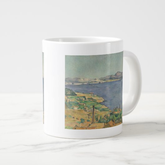 ポール·セザンヌ|マルセイユ湾，L'から見る ジャンボコーヒーマグカップ (正面右)