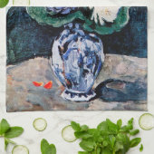 ポール・セザンヌ・リトル・デルフトとのブーケ キッチンタオル (折り畳み)