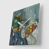 ポール・セザンヌ – リンゴのある静物 スクエア壁時計 (傾斜)