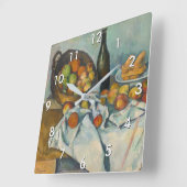 ポール・セザンヌ – リンゴのかご スクエア壁時計 (傾斜)