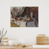 ポール・セザンヌ – リンゴを使った静物詩 ポスター (キッチン)