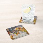 ポール・セザンヌ - 籠のある静物 スクエアペーパーコースター (インサイチュ)