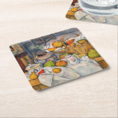 ポール・セザンヌ - 籠のある静物 スクエアペーパーコースター (アングル)