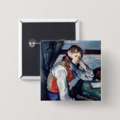 ポール・セザンヌ - 赤いベストの少年 缶バッジ (正面&裏面)