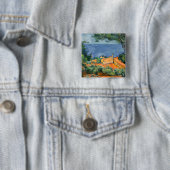 ポール・セザンヌ - 赤い屋根のL'Estaque 缶バッジ (インサイチュ)