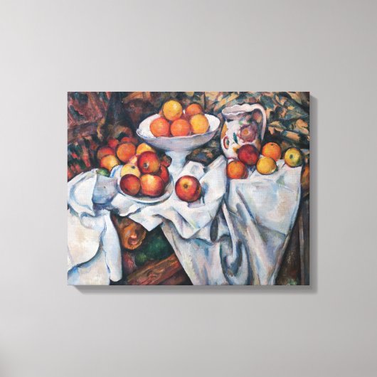 ポール・セザンヌ - 静物画、リンゴとオレンジ キャンバスプリント (正面)