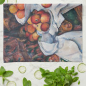 ポール・セザンヌ – 静物詩、リンゴ、オレンジ キッチンタオル (折り畳み)