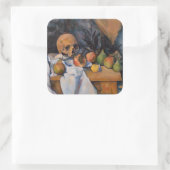 ポール・セザンヌ - 頭蓋骨のある静物 スクエアシール (バッグ)