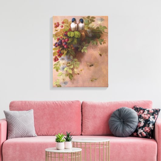 ポール・デロンプレ・バード・アンド・ビー キャンバスプリント (インサイチュ (リビング))