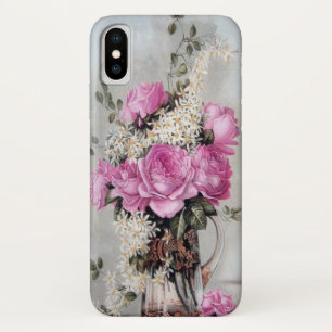 ポール・デ・ロンプレ・ピンク・ローゼズ・イン・花瓶 iPhone X ケース