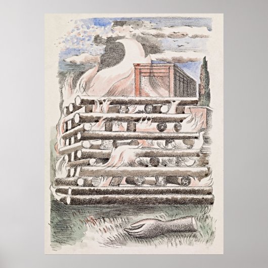 ポール・ナッシュ 火葬場のポスター - レトロな優雅さ ポスター (正面)