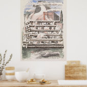 ポール・ナッシュ 火葬場のポスター - レトロな優雅さ ポスター (キッチン)