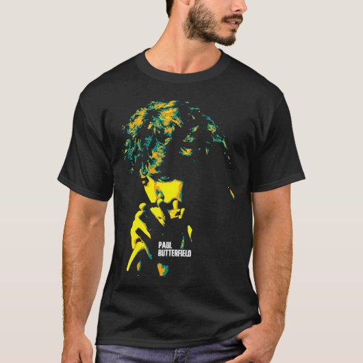 ポール・バターフィールド。アメリカンブルースハーモニカ選手 Tシャツ (正面)