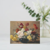 ポール・ビバ・ヴィンテージ・アスターが花瓶に ポストカード (スタンド正面)