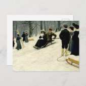 ポール・フィッシャー – ソンダーマーケンの雪そりに乗る ポストカード (正面/裏面)