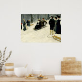 ポール・フィッシャー – Snow Sled Ride in Sondermarken ポスター (キッチン)