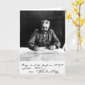 ポール・フォン・ヒンデンブルク元帥1914年 カード (黄色い花)