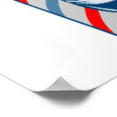 ポール・ヘアークリッパー付き理容師とはさみレトロ ポスター (角)