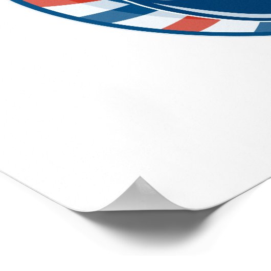 ポール・ヘアークリッパー付き理容師とはさみレトロ ポスター (角)