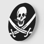 ポール・マッゲヒ「カリコ・ジャックの海賊旗」時計 ラージ壁時計 (傾斜)
