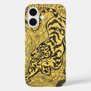 ポール・ランソン アール・ヌーヴォー Vintage トラの黄色いプリント iPhone 16ケース
