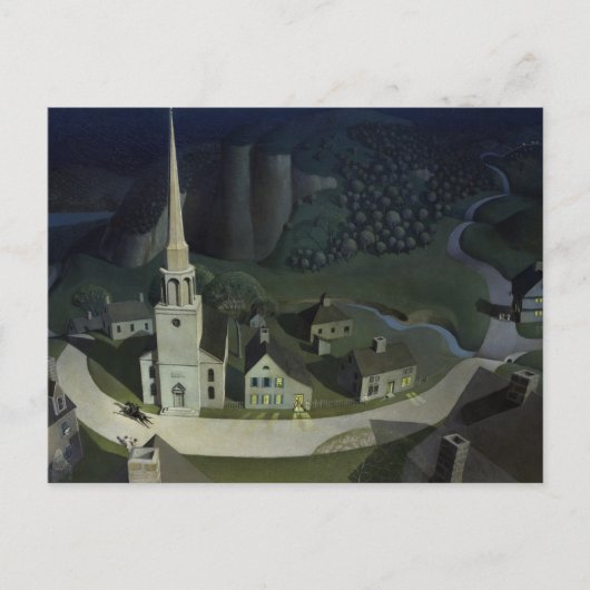 ポール・リバーエの真夜中の乗り物， 1931 by Wood ポストカード (正面)