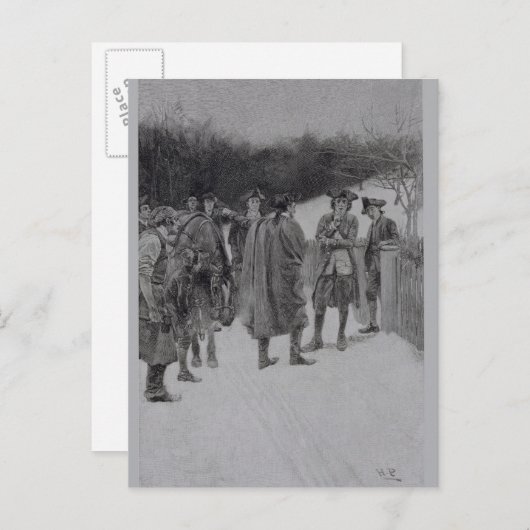 ポール・リバーズがサリバンにニュースを届ける ポストカード (正面/裏面)