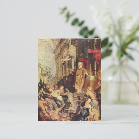 ポール・ルーベンスによるロヨラの聖イグネイシャスの奇跡 ポストカード (スタンド正面)