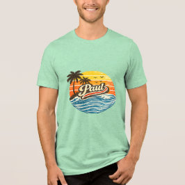 ポール レトロ サンセット 名前 デザイン トライブレンドＴシャツ