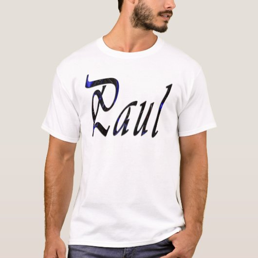 ポール、名前、カッシブ・ロゴ、 Tシャツ (正面)