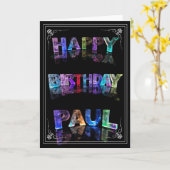 ポール-示して下さいでライト挨拶状(写真) カード (黄色い花)