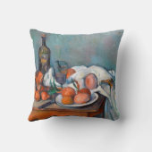 ポールCézanneのタマネギおよびボトルが付いている静物画 クッション (裏面)