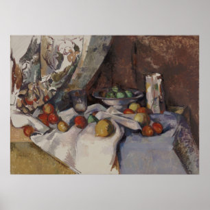 ポールCézanne -りんごが付いている静物画 ポスター
