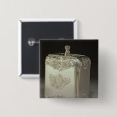 ポールde Lamerie著銀製の茶小さなかん 缶バッジ (正面&裏面)