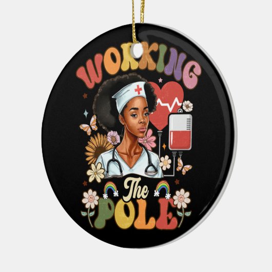 ポールICUおもしろいナース緊急看護 セラミックオーナメント (左)