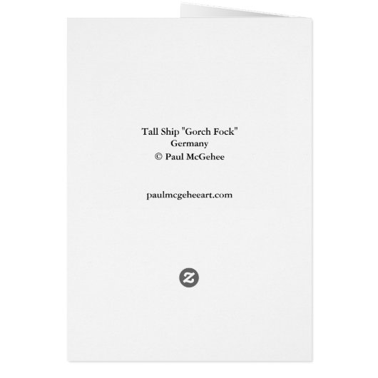 ポールMcGeheeの高い船の"Gorch Fock"カード (裏面)