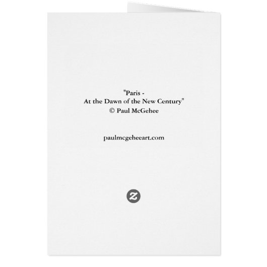 ポールMcGehee "パリ"カード (裏面)