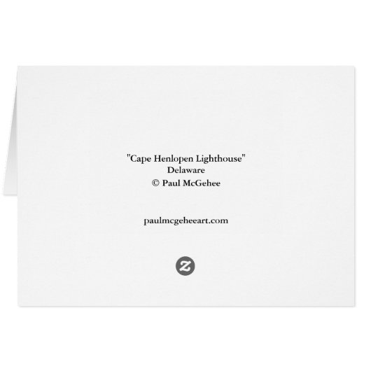 ポールMcGehee "岬のHenlopenの灯台"カード (裏面横)