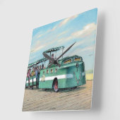 ポールMcGehee "遊歩道の列車"の時計 スクエア壁時計 (傾斜)