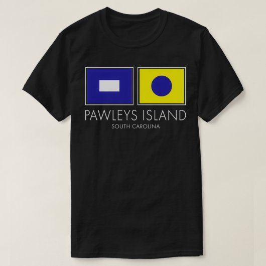 ポーレーズアイランドサウスカロライナ航海の州旗グラフ Tシャツ (デザイン正面)