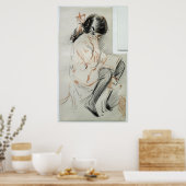 ポーレ読ットのおもちゃ犬に座る ポスター (キッチン)