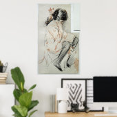 ポーレ読ットのおもちゃ犬に座る ポスター (ホームオフィス)