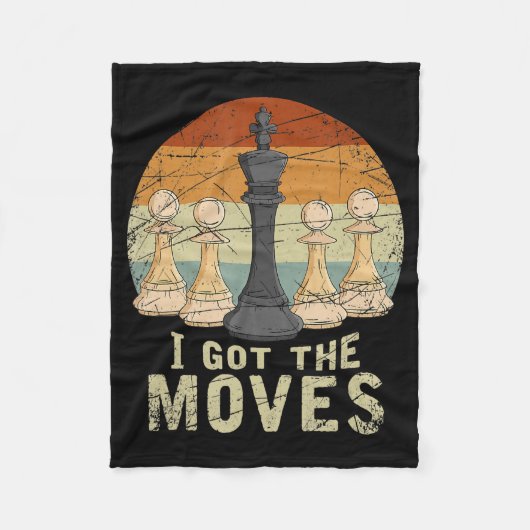ポーンキングチェス姿チェスメンギフトチェス フリースブランケット (正面)