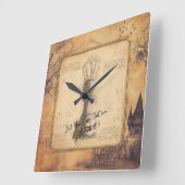 ポーンキング/クイーンヴィンテージファッションドオールドチェスギフト スクエア壁時計 (傾斜)