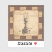 "ポーンキング/クイーン"ヴィンテージチェス盤プレーヤーのギフト シール (シート)