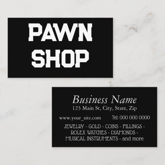 ポーンショップ&買セールローンの住宅ローンのカスタマイズ 名刺 (正面/裏面)