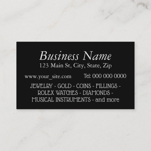 ポーンショップ&買セールローンの住宅ローンのカスタマイズ 名刺 (裏面)