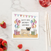 ポーンドッグパステルカラフルズハッピーバースデー スタンダードカクテルナプキン (インサイチュ)