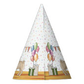 ポーンドッグパステルカラフルズハッピーバースデー パーティーハット (裏面)