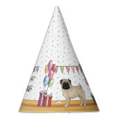 ポーンドッグパステルカラフルズハッピーバースデー パーティーハット (右)